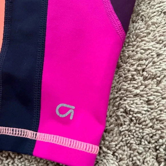 Gap fit GapFit color block Capri leggings large plum purple peach pink - Picture 14 of 14